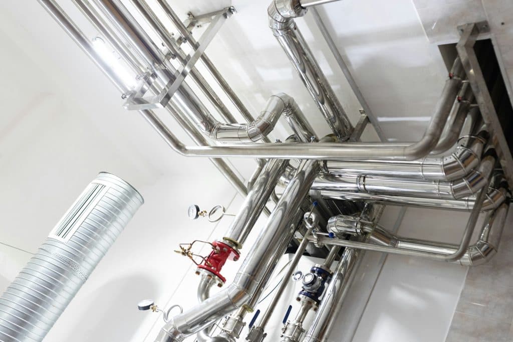 Mechanical insulation on industrial piping